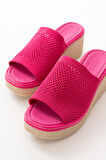 ASKA SHOES 232-460  Triko Günlük Ortopedik Dolgu Topuk Kadın Terlik