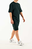 Erkek 2 li Set Cep Baskılı Oversize Comfort Rahat Kesim T-shirt  Şort Takım