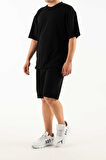 Erkek 2 li Set Cep Baskılı Oversize Comfort Rahat Kesim T-shirt  Şort Takım