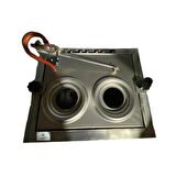 2 demlikli Gri Boyalı çay ocağı Gri Boyalı Çay Kazanı Elektrik + Doğalgazlı Gri Çay Semaveri CE Belgeli . ETS Sistemli Çay Makinesi.