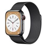 Apple Watch Seri 9 8 7 6 5 4 3 2 1 Se Ultra 42MM-44MM-45MM 49MM Uyumlu Metal Hasır Milano Kordon Kayış Mıknatıslı
