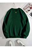 Blessed Baskılıı Bisiklet Yaka İçi Polarlı Sweatshirt