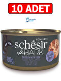 Schesir tahılsız tavuklu ve ördekli et suyunda kedi konservesi 80gr 10adet yaş mama parça etli