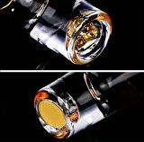 6 Adet 0,5oz/15ml Premium Kristal Shot Bardakları Altın Folyo Detaylı Zarif Likör ve Kokteyl Shot Bardakları