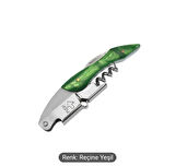 Tirbuşon Yeşil Saplı Paslanmaz Çelik Şarap ve Şampanya Açacagı Bira Açacağı Bar ve Ev