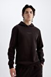 DeFacto Regular Fit Kapüşonlu Baskılı Sweatshirt C6131AX24AUBN337