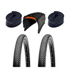 Bike Sky  Black Cat 5mm Zırhlı 29X2.10 Zırhlı Dağ Bisikleti Lastiği 2 Adet Dış 2 Adet İç Ön Arka lastik seti