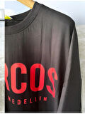 Unisex Narcos  Baskılı Pamuk Sıyah Oversize T-Shirt