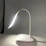 Şarjlı Dokunmatik Led Masa Lambası 3 Kademeli Okuma Işığı 360 Derece Oynar Başlıklı Beyaz Led Lamba