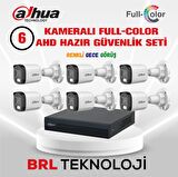 Dahua 6 Kameralı 30 Metre Renkli Gece Görüşlü Full HD Güvenlik Kamera Seti