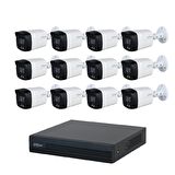 Dahua 12 Kameralı 40 Metre Renkli Gece Görüşlü Fullhd Dahili Mikrofonlu Kamera Seti