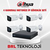 Dahua 4 Kameralı 2 MP Motorize Ip Güvenlik Kamera Seti