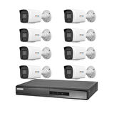 Hikvision 8 Kameralı 4 Mp ColorVu İp Güvenlik Kamera Seti DS-2CD1047G2H-LIUF (Dahili Mikrofonlu)