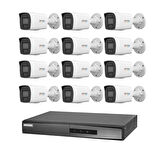Hikvision 12 Kameralı 4 Mp ColorVu İp Güvenlik Kamera Seti DS-2CD1047G2H-LIUF (Dahili Mikrofonlu)