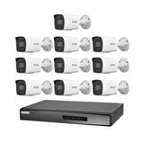 Hikvision 10 Kameralı 4 Mp ColorVu İp Güvenlik Kamera Seti DS-2CD1047G2H-LIUF (Dahili Mikrofonlu)