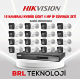 Hikvision 16 Kameralı 4 Mp Hybrid Light İp Güvenlik Kamera Seti DS-2CD1043G2-LIUF (Dahili Mikrofonlu)