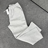  Baggy 3 İplik Şardonlu Bol Kesim Düz Paça Gri Eşofman Altı