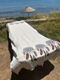 %100 Pamuk Çift Kat Müslin Plaj Havlusu