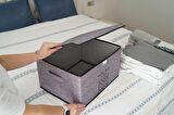 Keçe Kapaklı Çok Amaçlı Mega Plus Kutu Gri 57x41x31 Cm