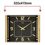 Dekoratif Duvar Saati Siyah/Gold Renk Çerçeve
