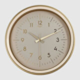Dekoratif Duvar Saati Krem/Gold Renk Çerçeve 36 CM