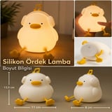 Kararlı Ticaret® Vurmalı 7 Renkli Silikon Ördek LED Masa Lambası, Müzisyen Tasarımlı, Dokunmatik Renk Değiştiren Dekoratif USB Gece Lambası