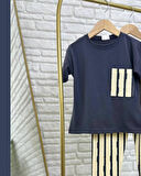 Cg Kids Antrasit Krem Çizgili Erkek Çocuk Alt Üst Takım