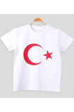 Unısex 23 Nisan 29 Ekim 10 Kasım 19 Mayıs Gösteri Kostüm Atatürk Baskılı Kırmızı Kısa Kol t-shirt