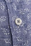 Lacivert Desenli Slim Fit Keten Gömlek | XS