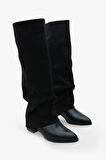 Kadın Sivri Burun Topuklu Çizme Cora Siyah