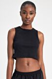 DeFactoFit Slim Fit Dar Kesim Bisiklet Yaka Ribana Basic Düz Sporcu Atlet Z6573AZ24SPBK81