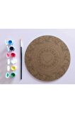 AHŞAP MANDALA 20x20 cm DAİRE MDF üzerine UV baskı modeller- DESENLİ Mandala Set Boyama
