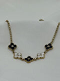 Jewels of Hope Siyah-Beyaz Yonca Kolye 316L Paslanmaz Çelik Antialerjik 45 Cm
