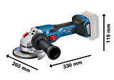 Bosch GWS 18V-15 SC Procore 2x4,0Ah Çift Akülü Taşlama Makinesi