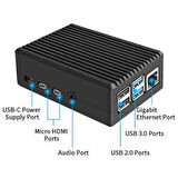 Raspberry Pi 4 Alüminyum Muhafaza Kutusu (Soğutmalı) - Siyah