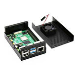 Raspberry Pi 4 Alüminyum Muhafaza Kutusu (Fanlı)
