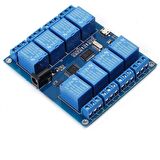 Robotistan 8 Kanal 5 V Seri Haberleşme Kontrollü Röle Kartı (Mikro USB & Pin)