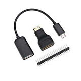 Raspberryi Pi Zero Siyah Muhafaza Kutusu - 3 in 1 Adaptör Kit