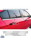 FİAT Egea SEDAN  Krom Cam Çıtası 4 Parça 2015 Üzeri Paslanmaz Çelik