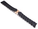 Uyumlu Emporio Armani Ar5954 23mm Siyah Silikon Kaplama Çelik Kordon
