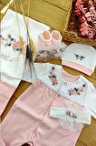 Kız Bebek Pembe 10'lu Hastane Çıkışı Natural Işlemeli Set STL46631