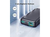 AUKEY PB-N74S-BK 22.5W 20000 mAh PD QC 3.0 Taşınabilir Şarj Cihazı