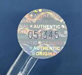 Yate10 1000x 15mm Dairesel Seri Nolu Gümüş Hologramlı Etiket