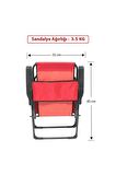 Katlanır Masalı Kamp Sandalyesi - 2 Adet (kırmızı-siyah)