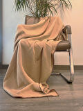 Joy %100 Pamuk 4 Kat Müslin Throw TV Battaniyesi & Koltuk Şalı Gold Bej