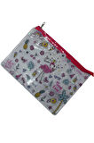 Vuki A4 Sulu Fermuarlı Şeffaf Dosya Vk-0073-03 Flamingo