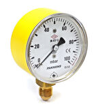 Pakkens 0-100 mBar 63 mm Alttan Bağlantılı Kapsül Diyaframlı Doğalgaz Manometresi CL1,6 G 1/4''