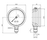 Pakkens 0-16 Bar 63 mm Alttan Bağlantılı Gliserinli Manometre G 1/4 inç