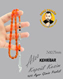925 AYAR GÜMÜŞ PÜSKÜLLÜ ATEŞ KEHRİBAR KAPSÜL KESİM 7X10,75