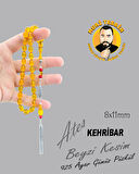 925 AYAR GÜMÜş PÜSKÜL ATEŞ KEHRİBAR BEYZİ KESİM 8X11